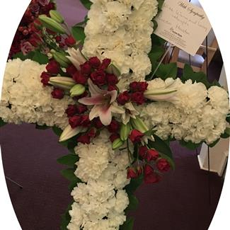 Standing Cross in White &amp; Red