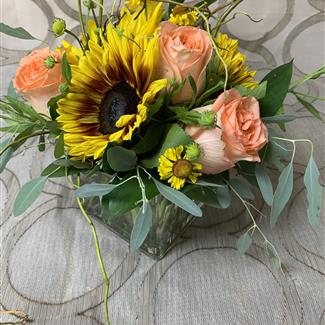 Sunflower and Roses